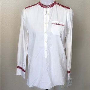 J Crew Embroidered Tunic Top